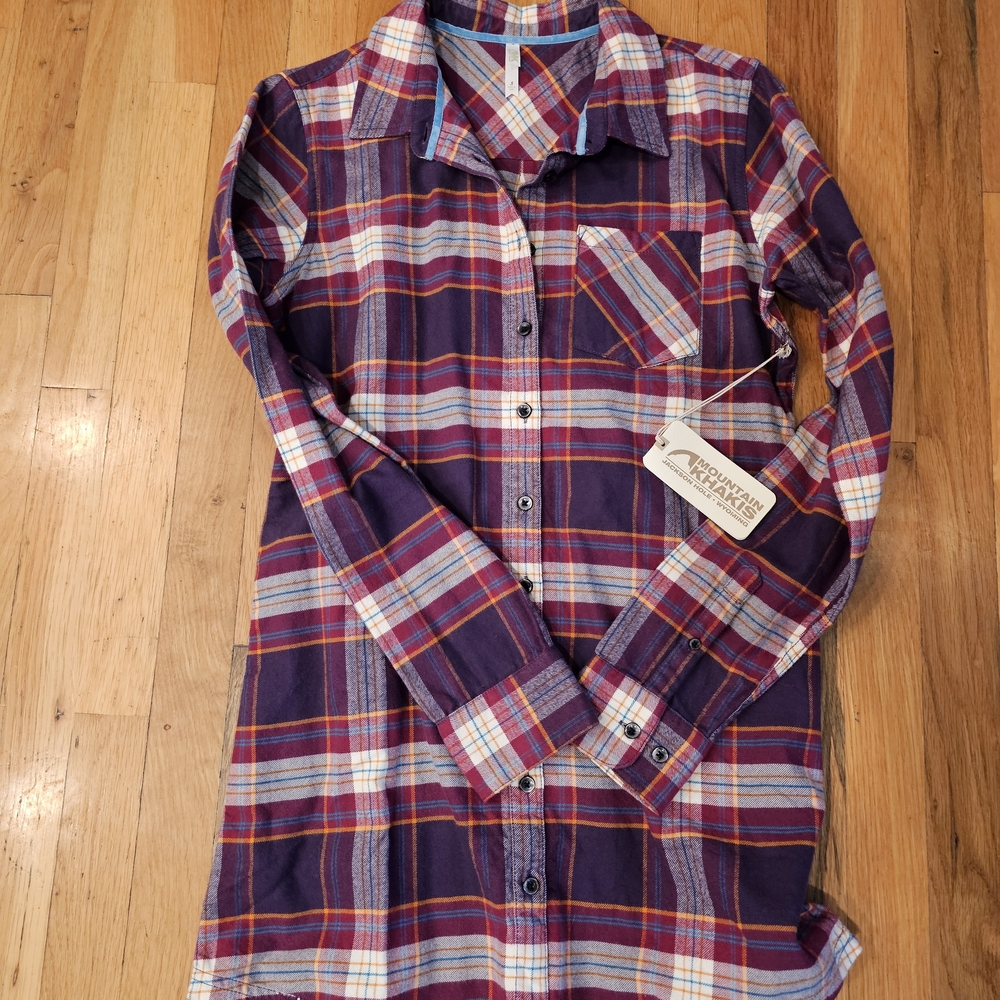 Mountain Khakis Purple Plaid Long Sleeve Top